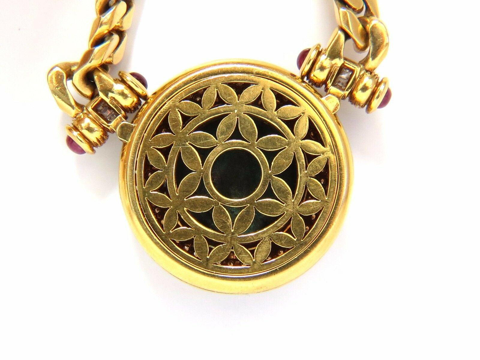 Women's or Men's Byzantine Ancient Coin 6.00ct Diamonds Cuban Link Necklace 18kt