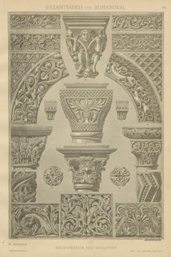 Byzantine and Romanesque Architectural Ornament Print by H. Dolmetsch, 1887