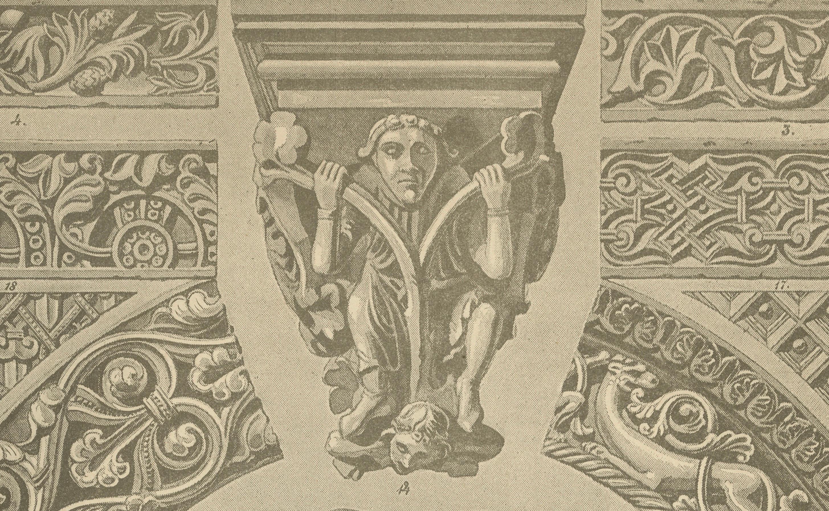 Byzantinischer und römischer architektonischer Ornamentdruck von H. Dolmetsch, 1887 (Spätes 19. Jahrhundert) im Angebot