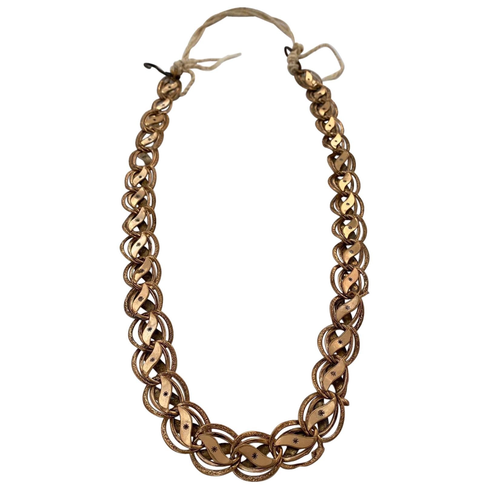 Byzantine Antique Necklace Golden Jewelery