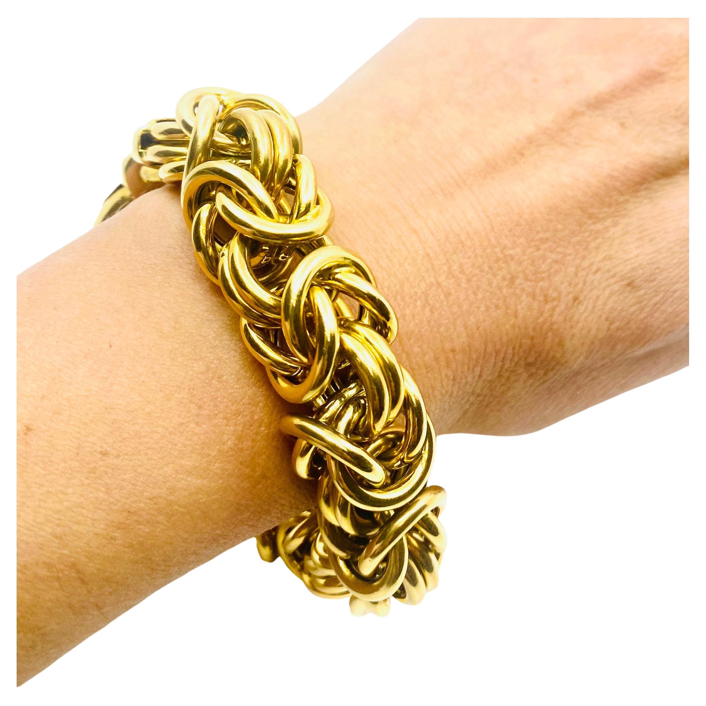 Bracelet byzantin italien en or 18 carats Excellent état - En vente à Beverly Hills, CA