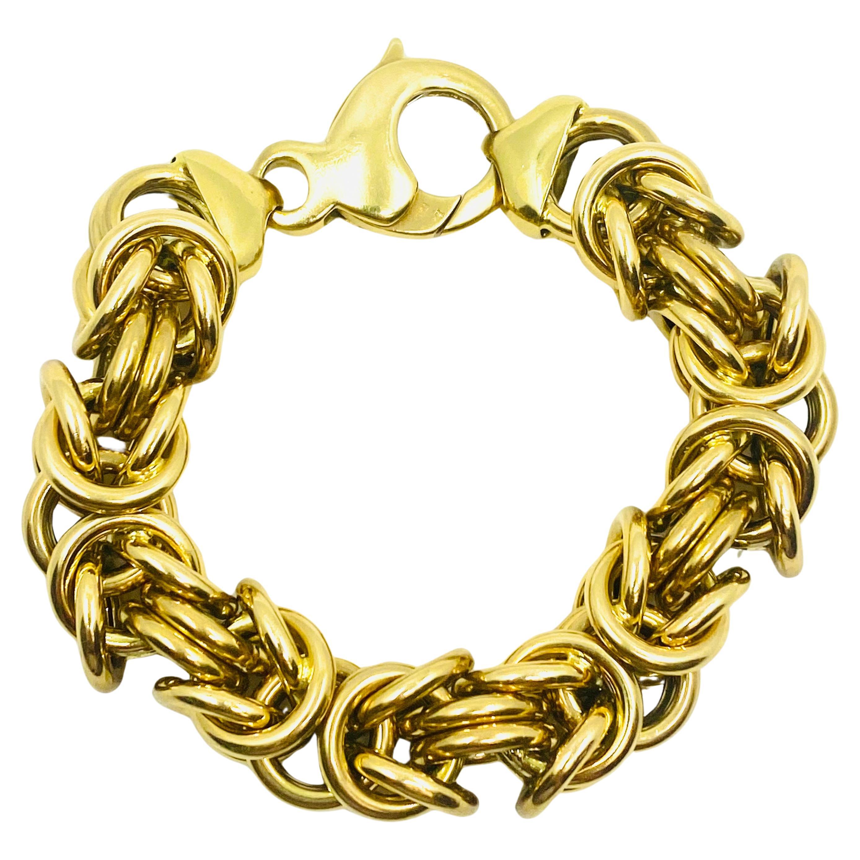 Women's or Men's Byzantine Bracelet Italian 18k Gold For Sale