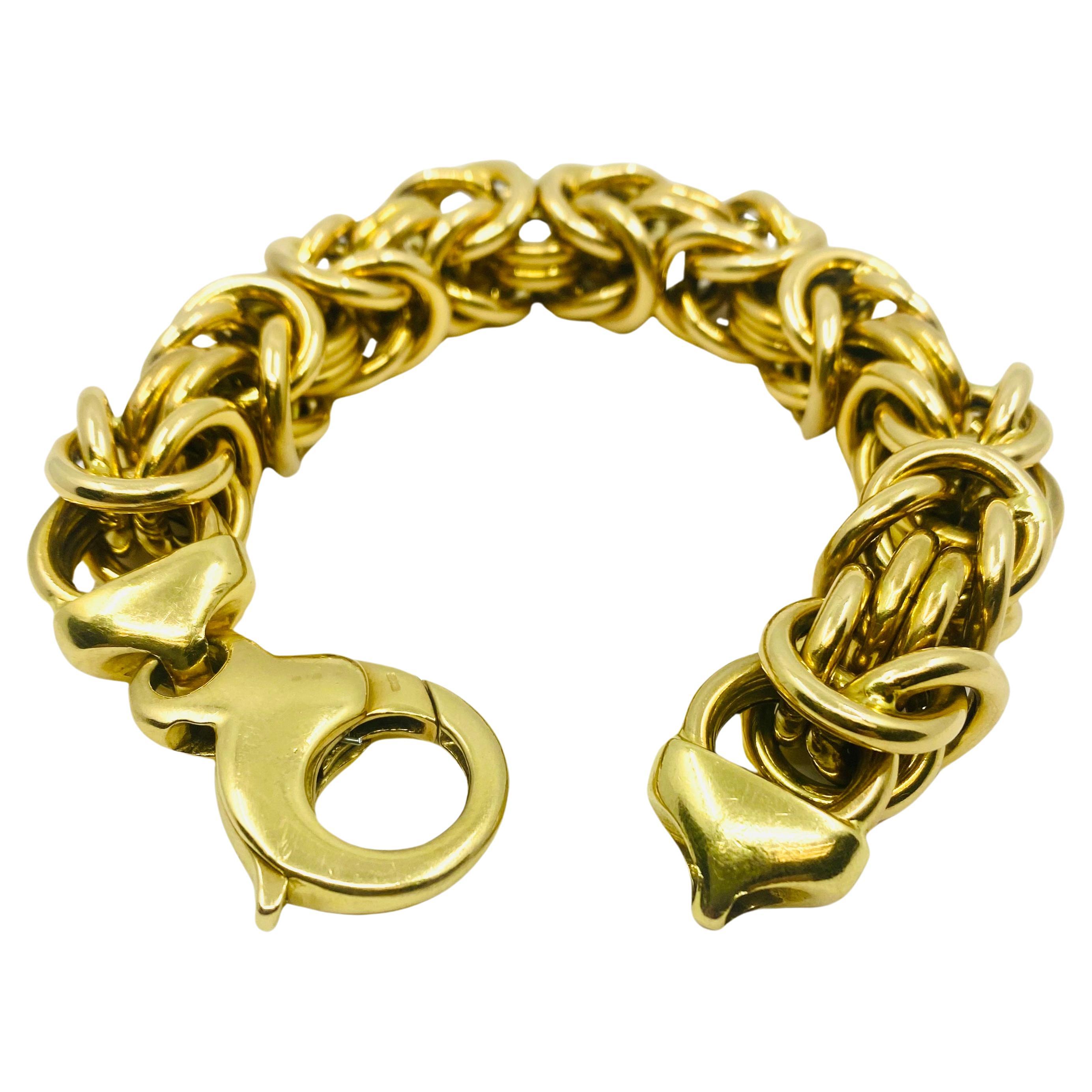 Bracelet byzantin italien en or 18 carats en vente 3