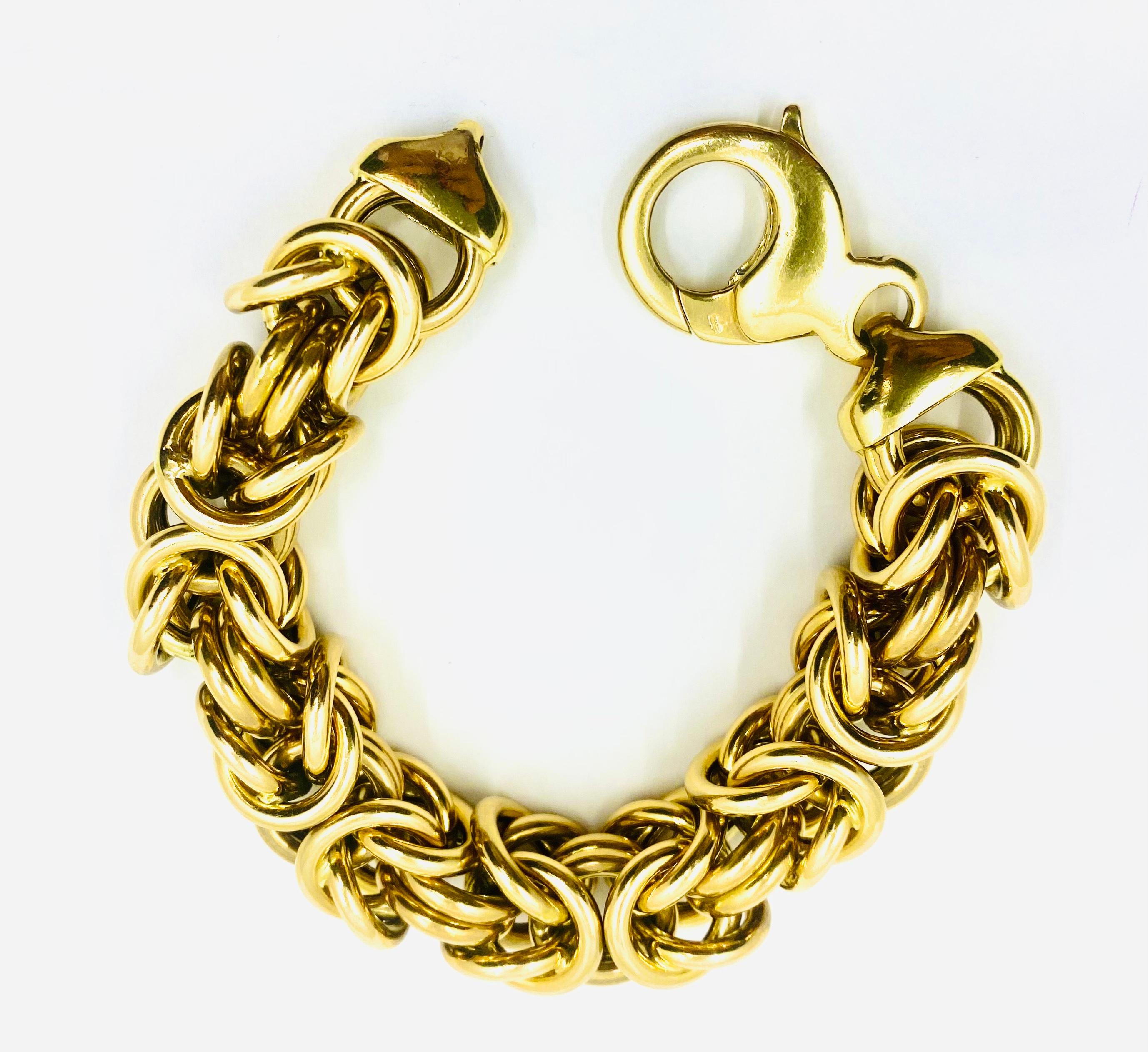 Bracelet byzantin italien en or 18 carats en vente 4