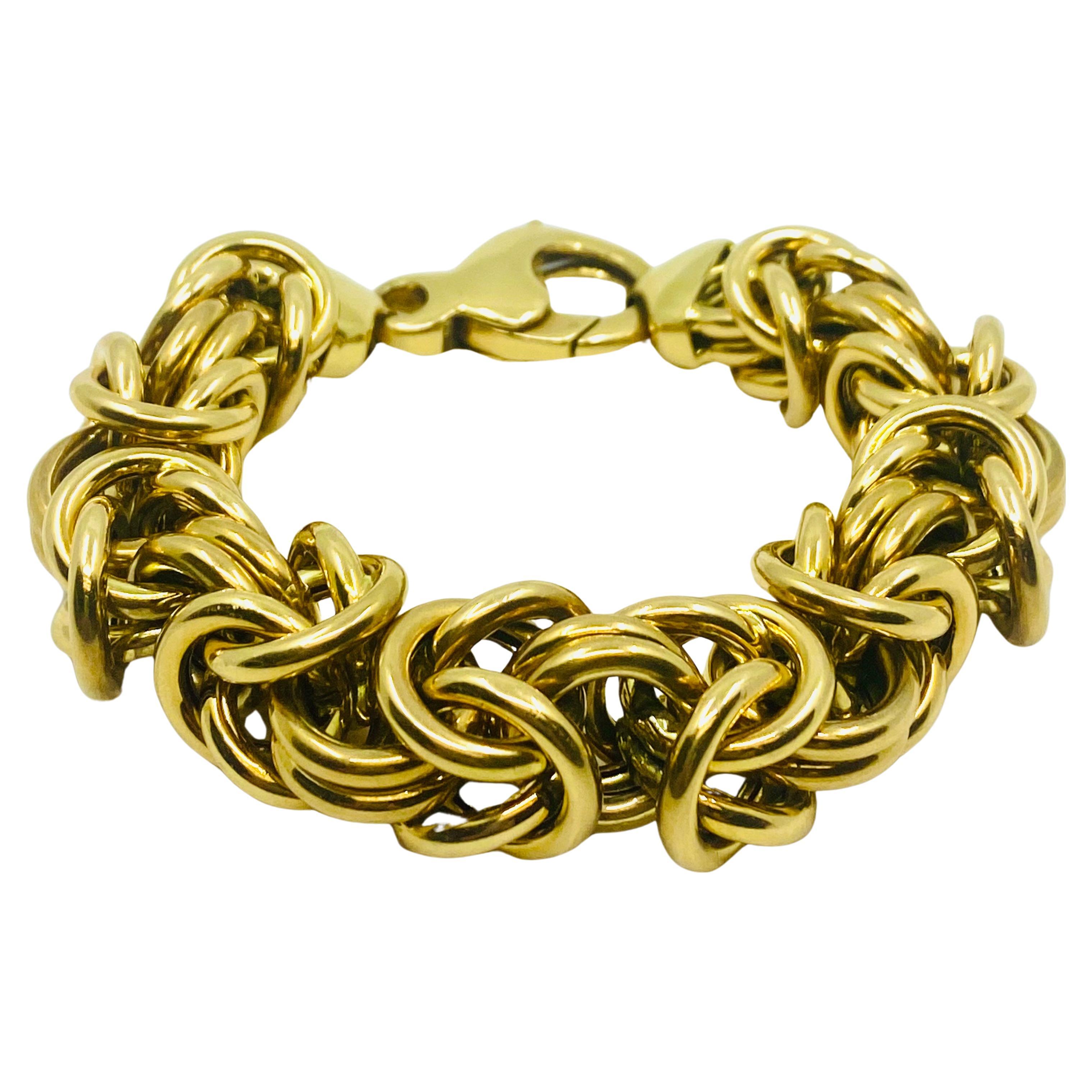 Bracelet byzantin italien en or 18 carats en vente