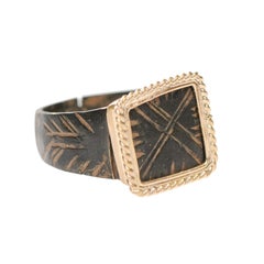 Byzantine Bronze Ring w/ 21K Gold Rope Trim