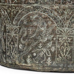 Byzantine Bronze Situla with Hunting Scenes and Benediction, 6th century A.D.
