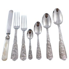 Byzantine by Wood & Hughes Sterling Silver Flatware Service Set 45 pc Rare c1875