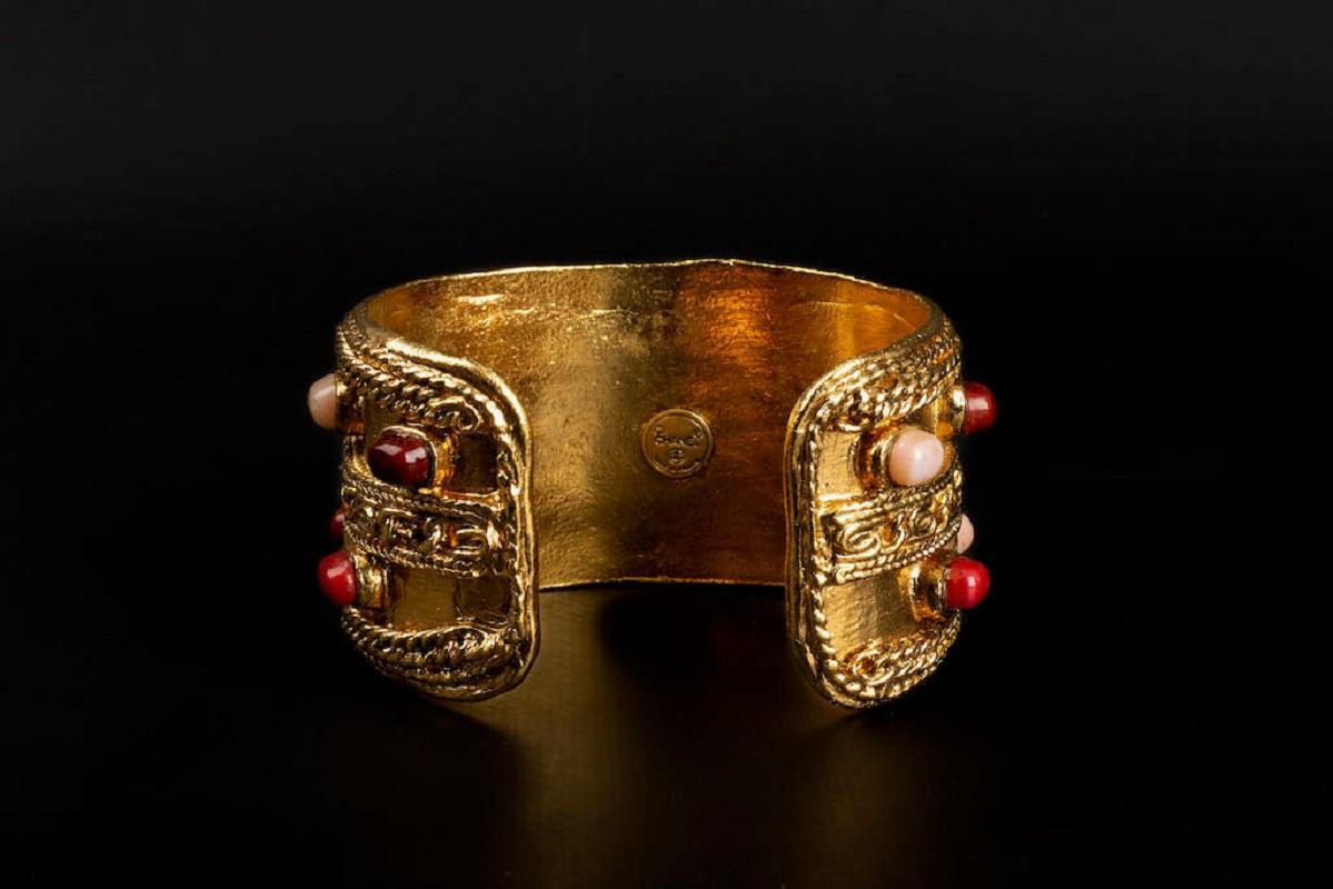 Byzantine Chanel Gold metal Bracelet For Sale 3