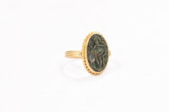 Byzantine Coin Ring w 21K Matte Gold Band