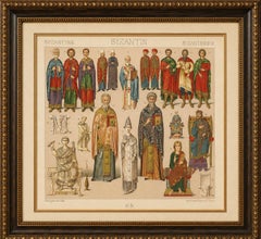Byzantine Costume Study by Racinet, Imperial & Clerical Dress, 1888
