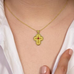 Byzantine Cross with Ruby and Granulations
