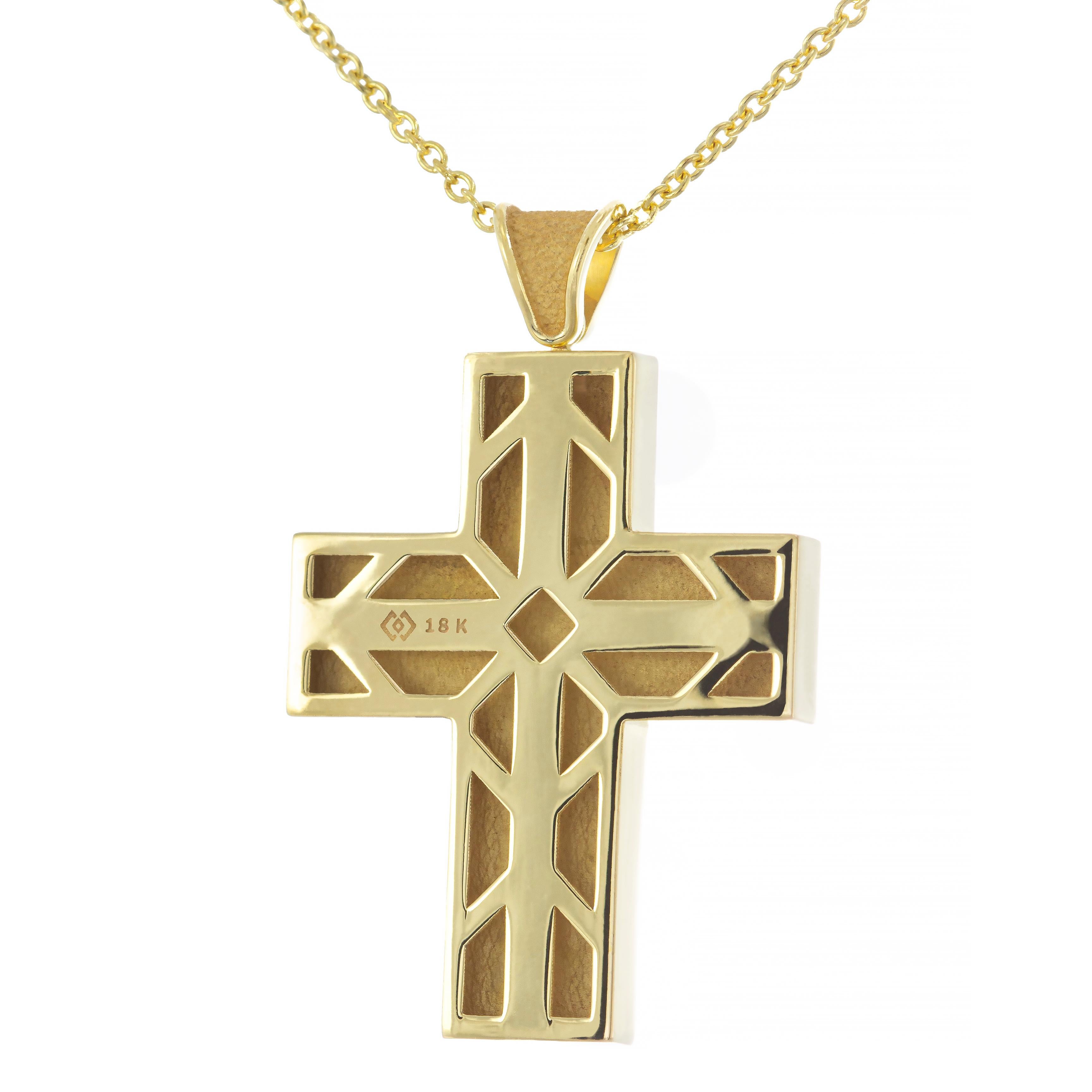 Byzantine Diamond Square Cross Pendant  For Sale 2