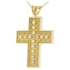 Byzantine Diamond Square Cross Pendant 