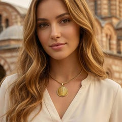 Byzantine Gold Coin Pendant: Christ; Michael, Constantius, Andronicus on rear