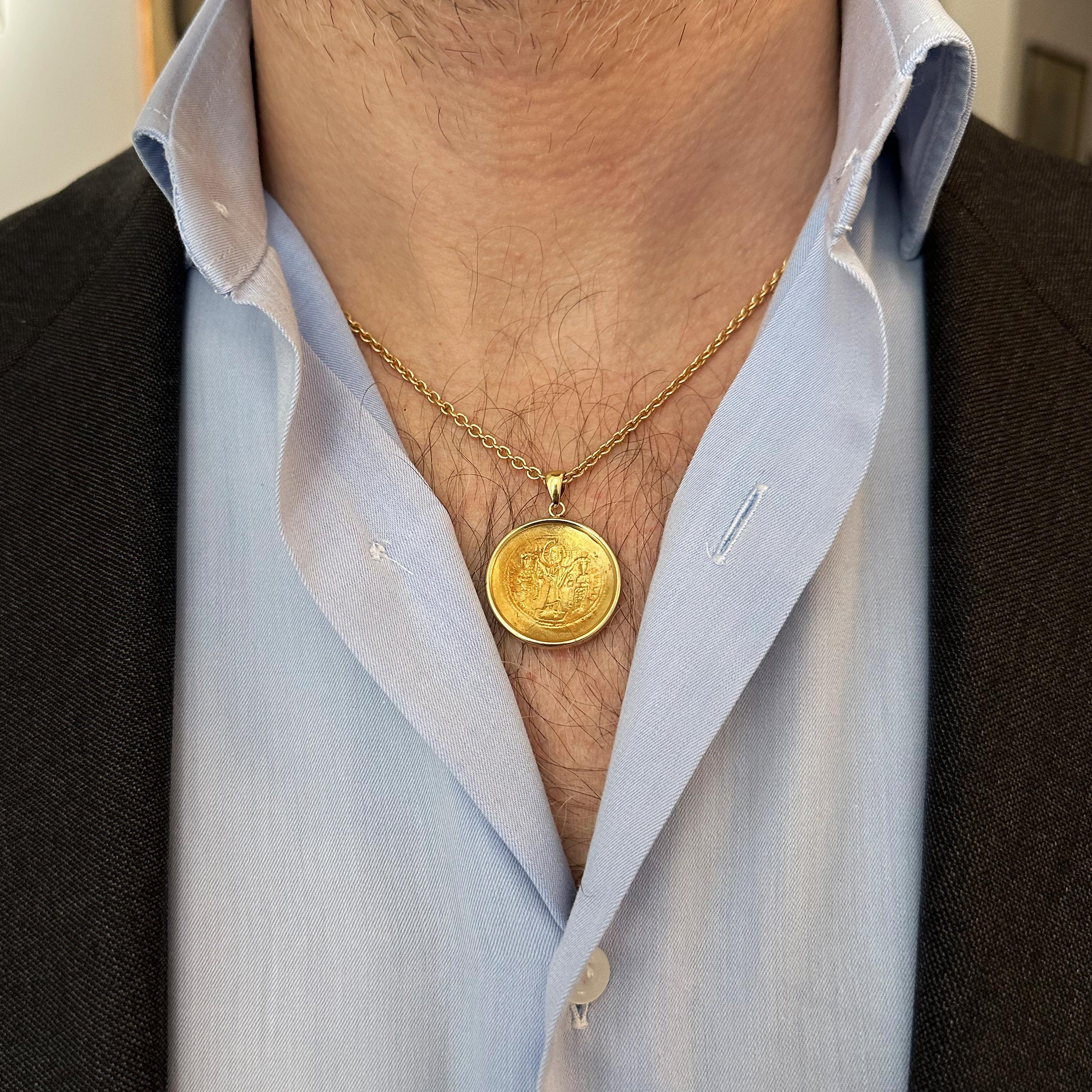 Ciondolo in oro bizantino: Cristo; Michele, Costanzo, Andronico sulla parte posteriore In condizioni Nuovo in vendita a Roma, IT