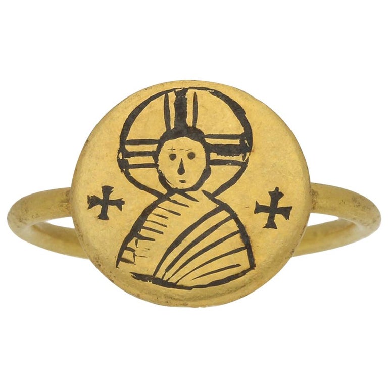 Bague emblématique en or byzantin, vers les 6e-10e siècles En vente sur  1stDibs