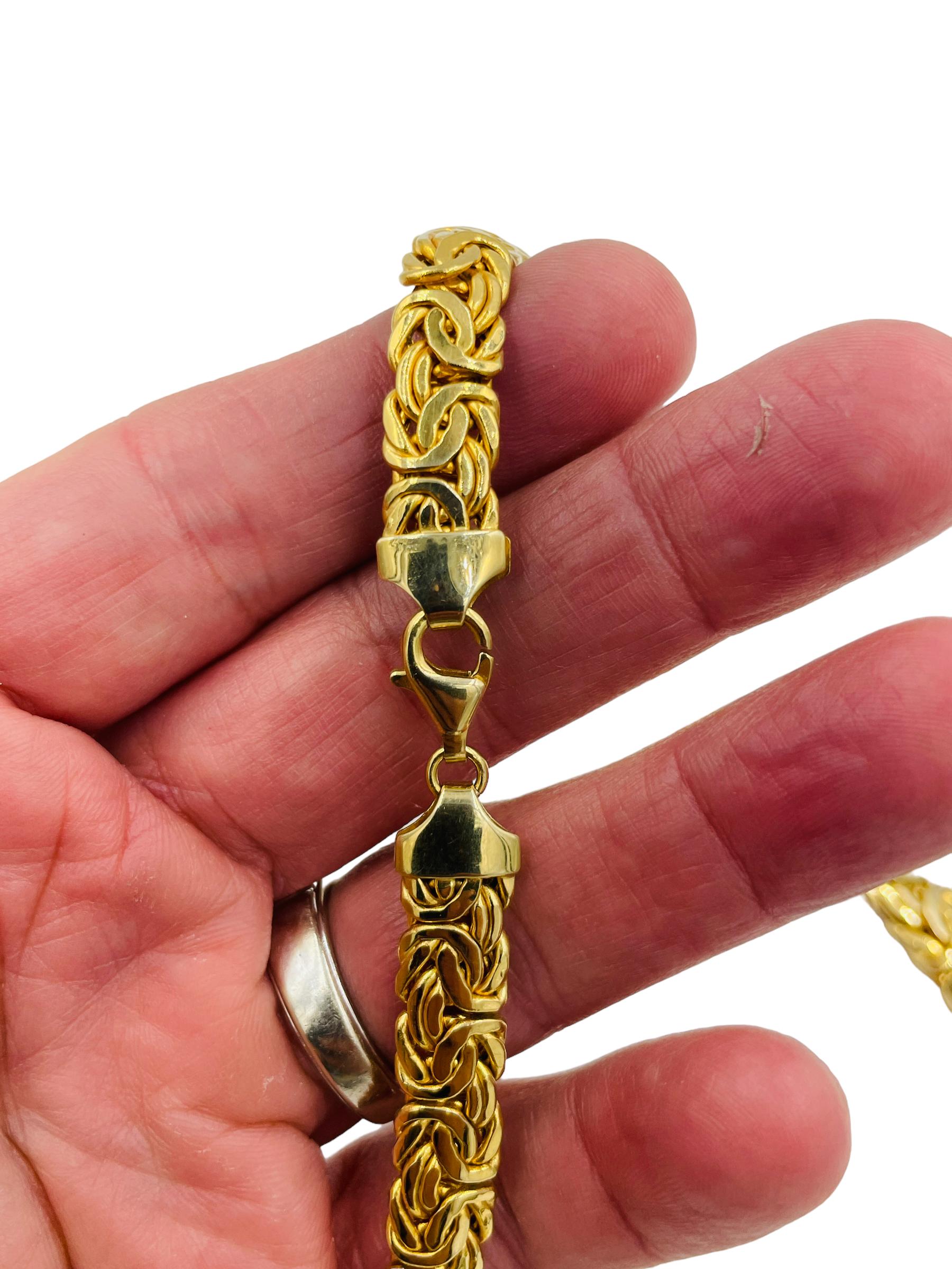 Contemporary Byzantine Graduated Wide Yellow Gold Necklace For Sale