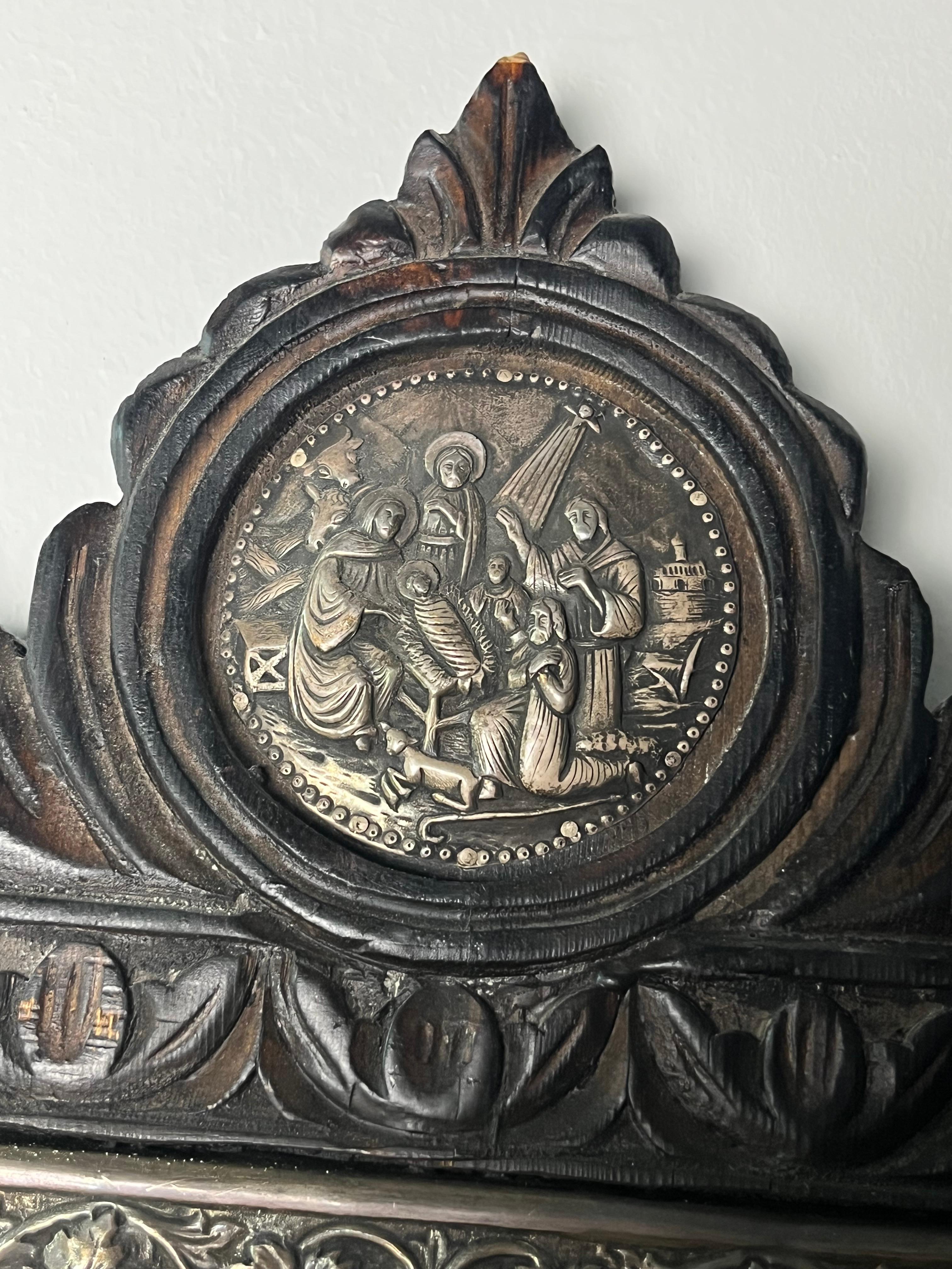 Icono bizantino pintado a mano en oro de 24 kt y plata de 950, Grecia, años 80 1