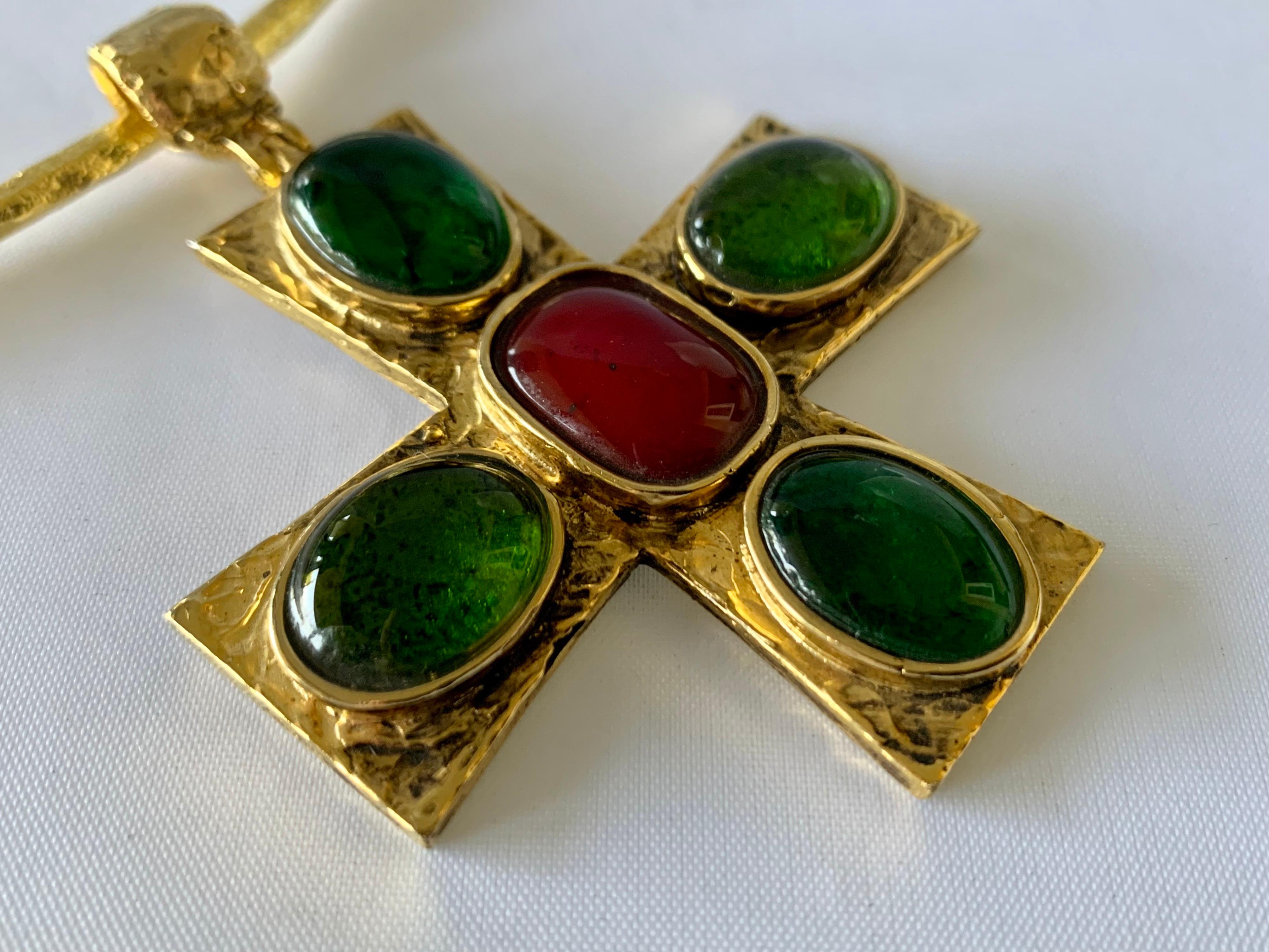 Byzantine-Inspired Gilt Cross Necklace 2
