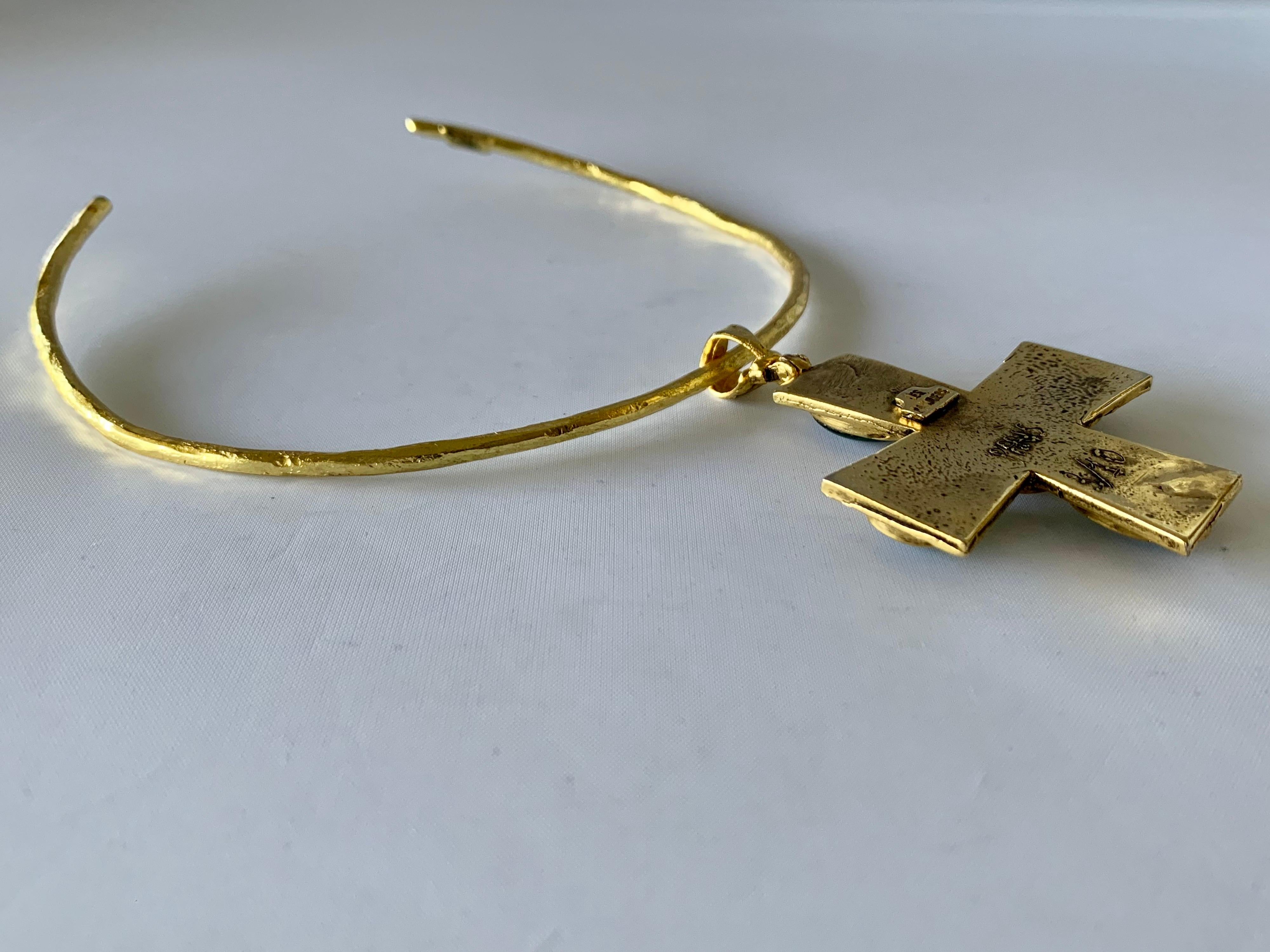 Byzantine-Inspired Gilt Cross Necklace 3