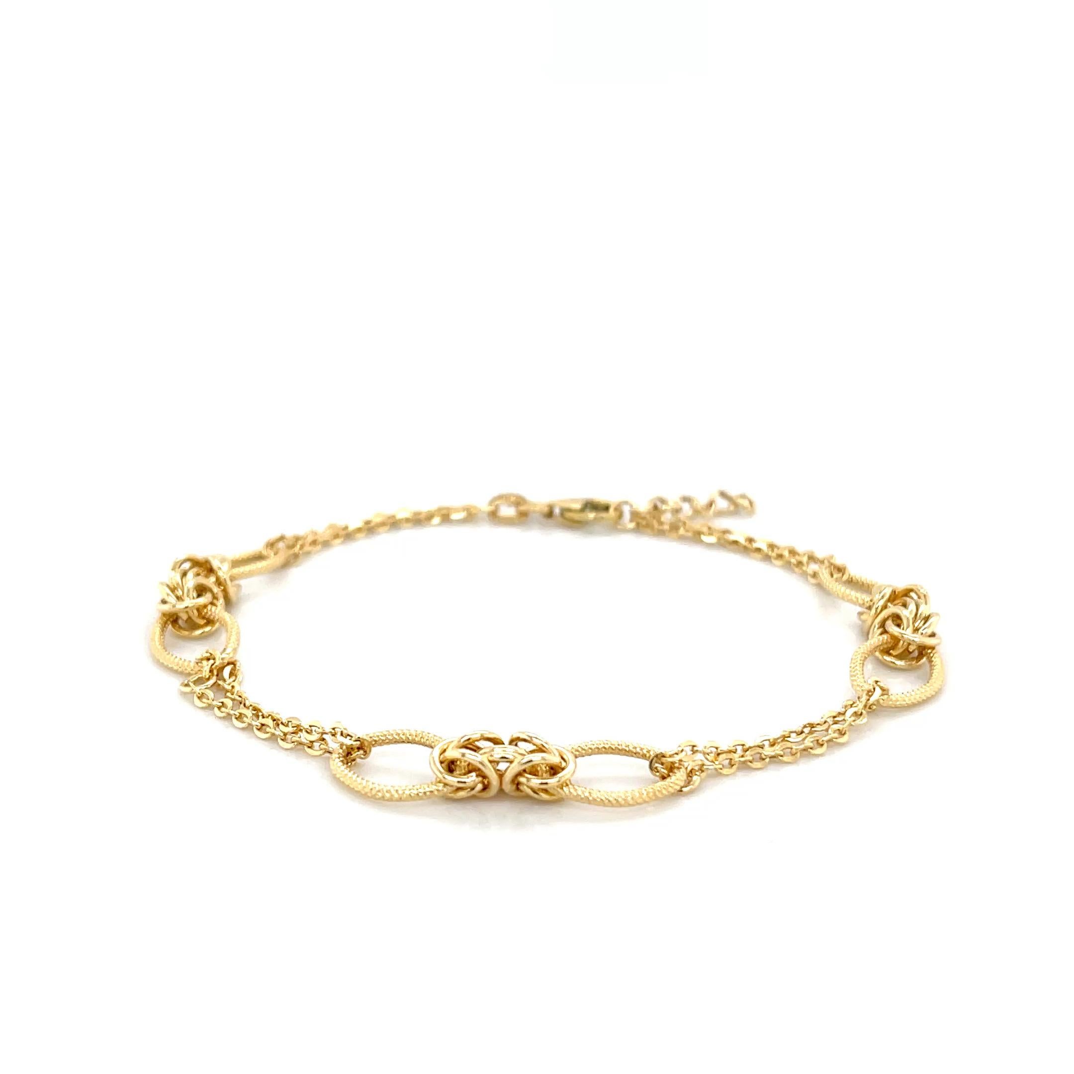Contemporaneo Bracciale a catena bizantino A Link in oro 18K in vendita