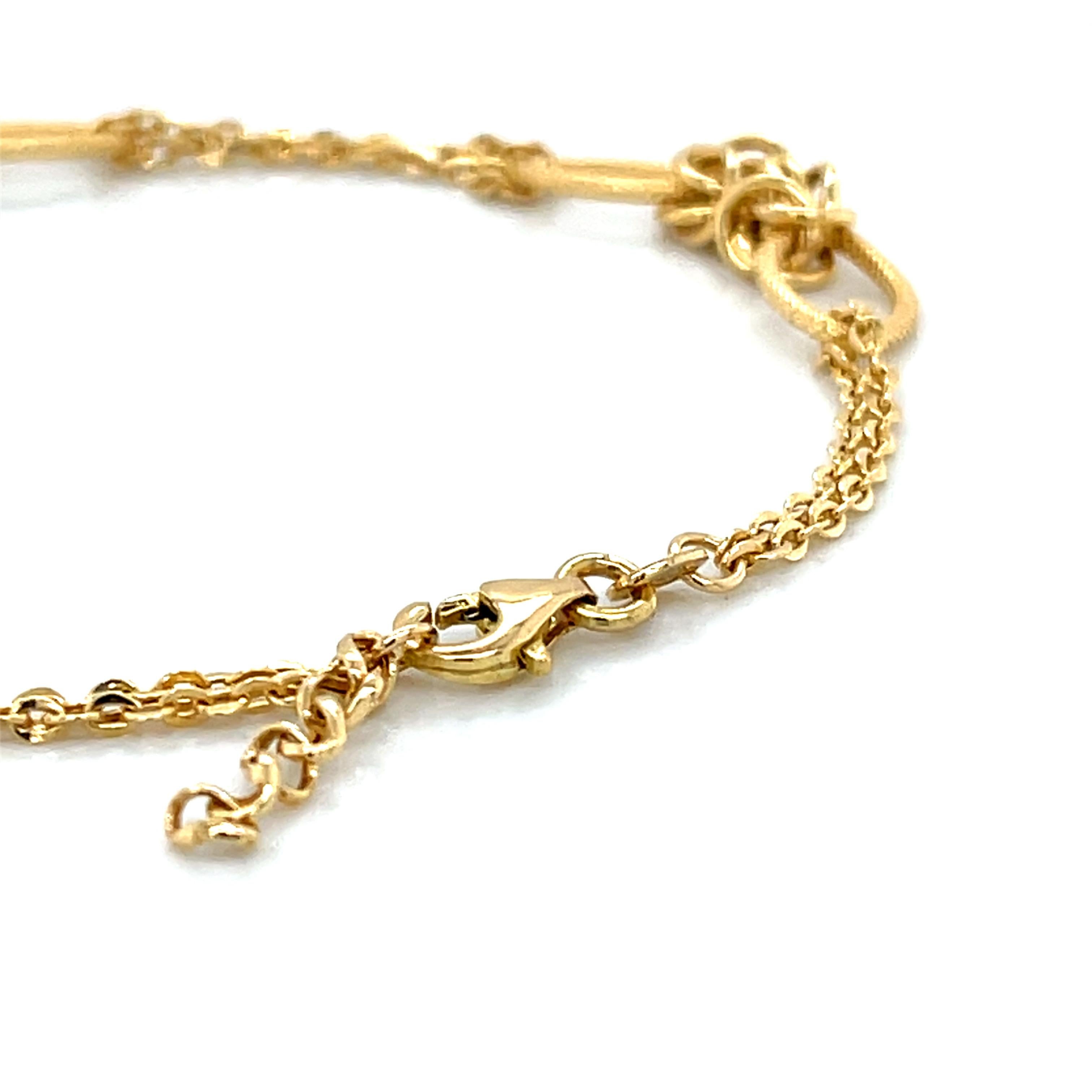 Bracciale a catena bizantino A Link in oro 18K in vendita 1