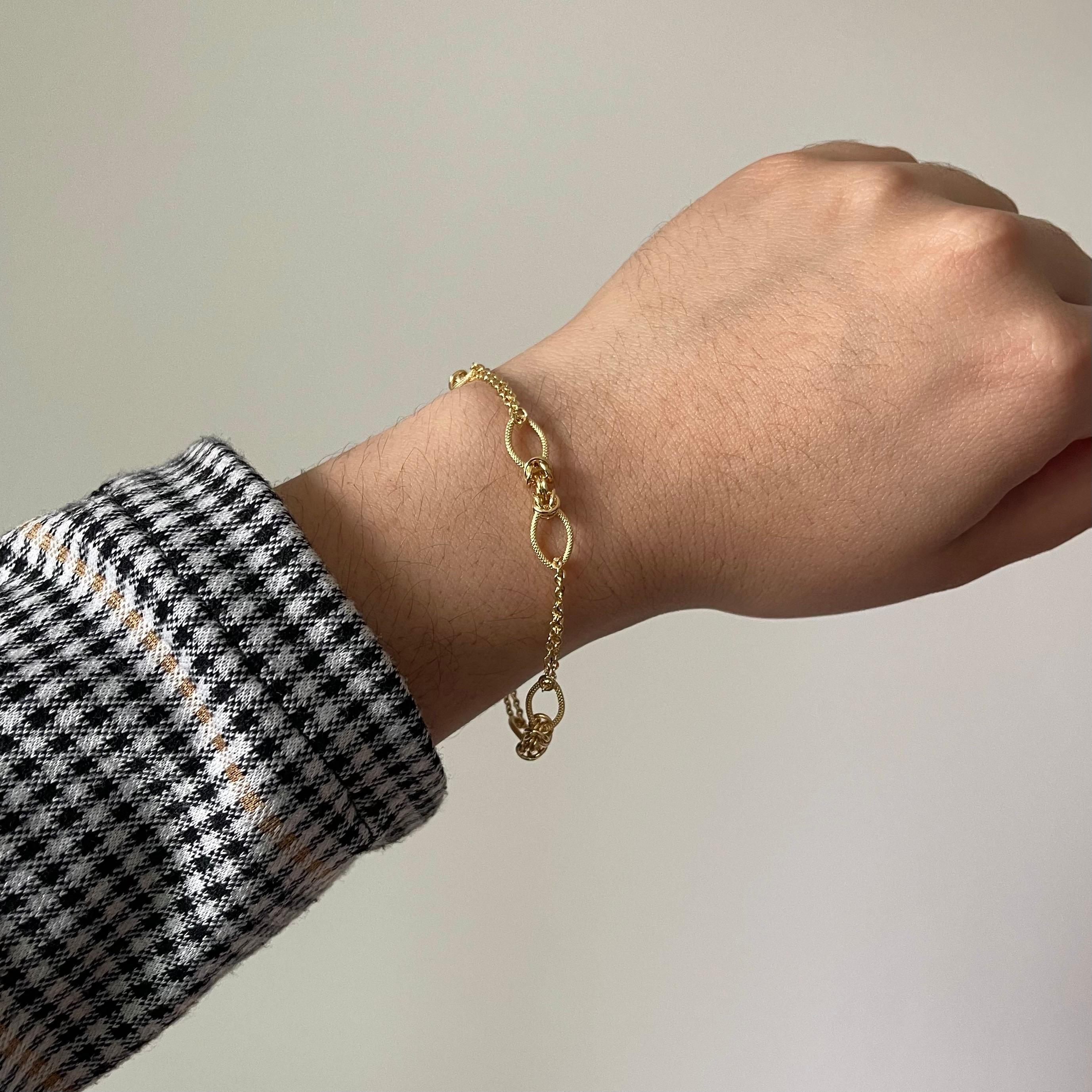 Bracciale a catena bizantino A Link in oro 18K in vendita 3