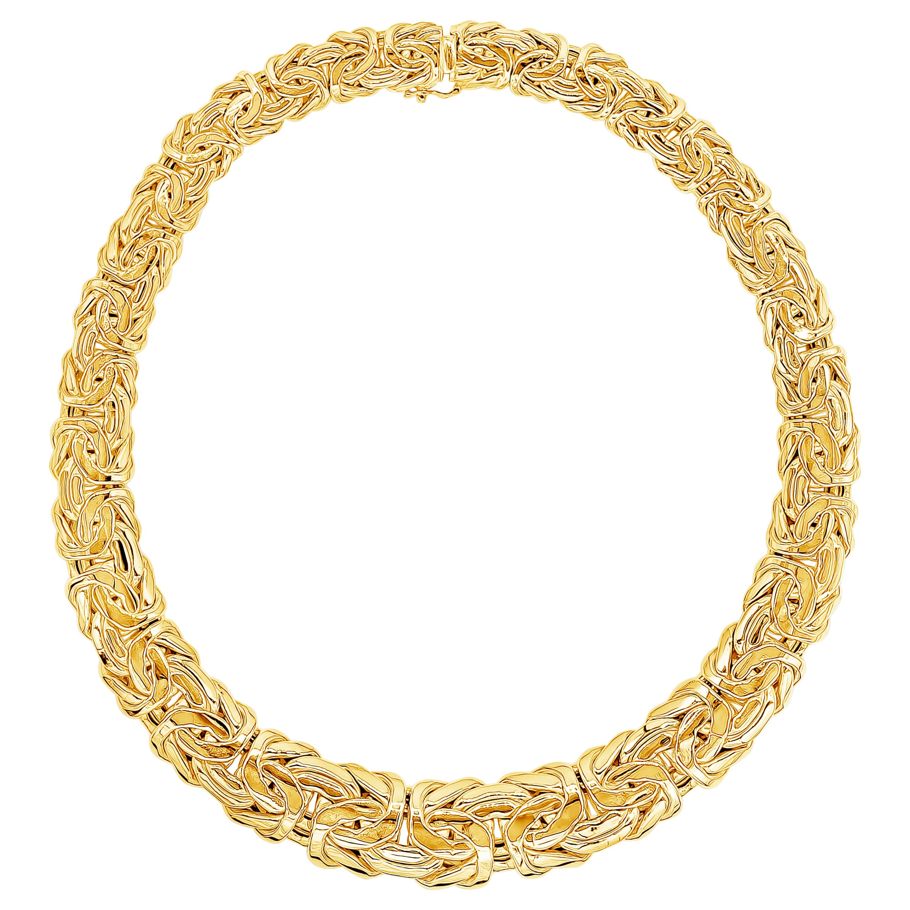 Byzantine Link Intertwined Design 14 Karat Yellow Gold Necklace