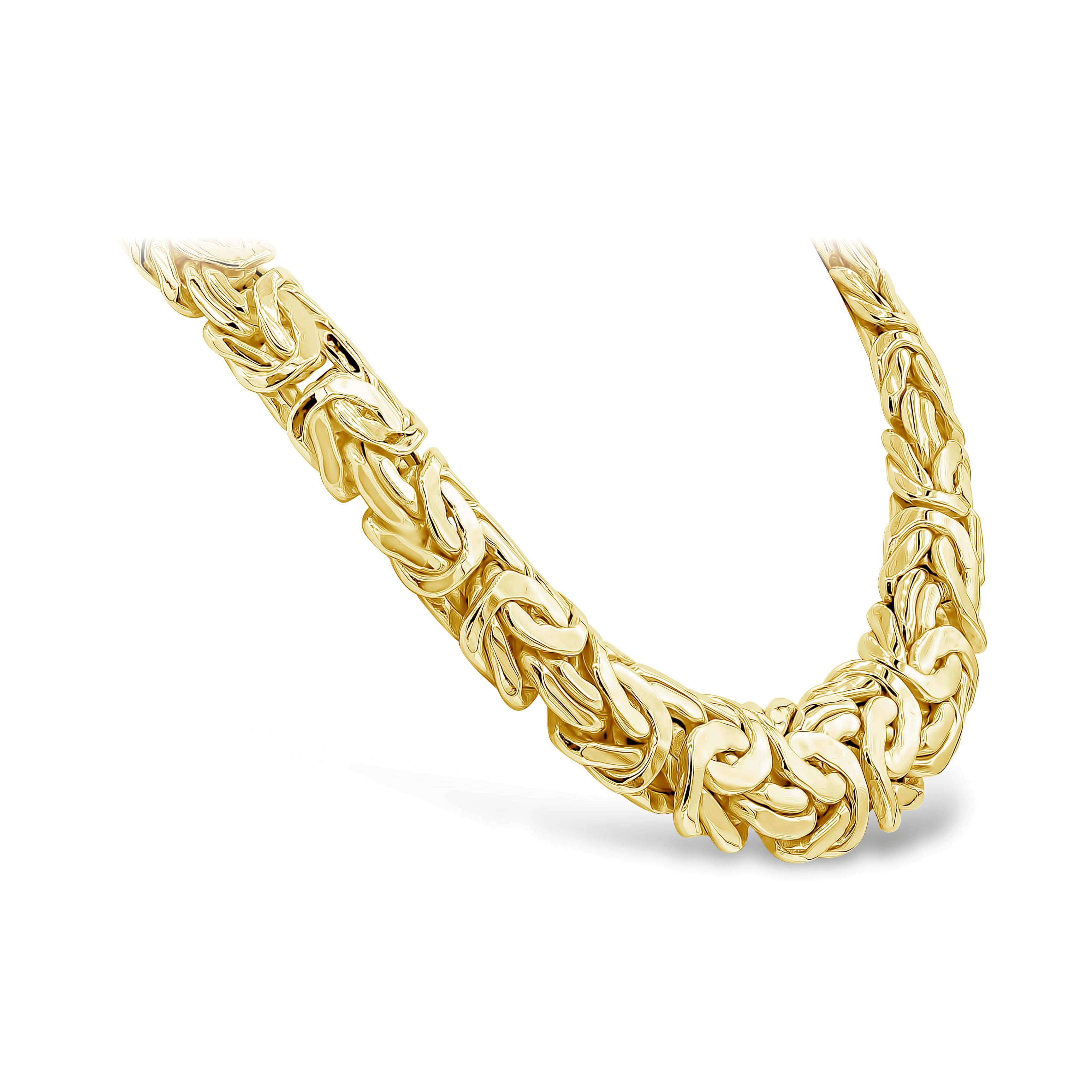 Byzantinische Glieder ineinander verschlungene Design 14 Karat Gelbgold Mode Halskette im Zustand „Hervorragend“ im Angebot in New York, NY