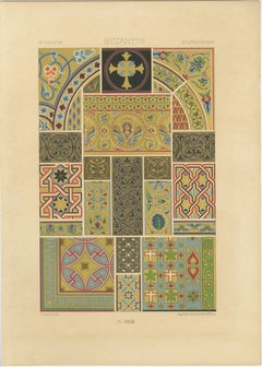 Grabado con motivos bizantinos - Antiguos motivos religiosos y arquitectónicos, 1869