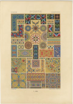 Ornamento bizantino impreso - Antiguos patrones arquitectónicos y de mosaico, 1869