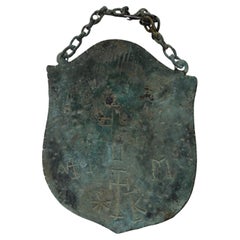 Byzantine pilgrims badge / plaque with incised cross and inscription