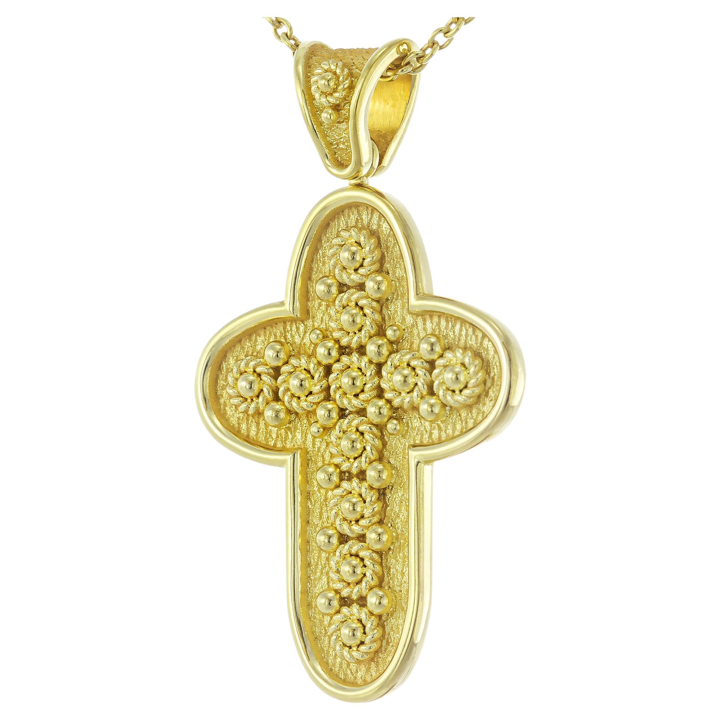 Pendentif croix arrondie byzantin en vente