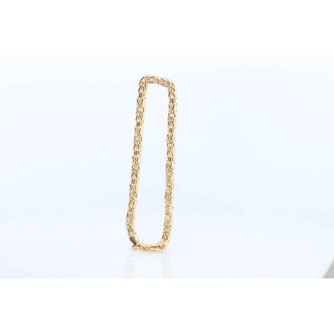 Women's Byzantine Square Bracelet. 14k Yellow Gold 585 7.25mm length 3.5mm wide.