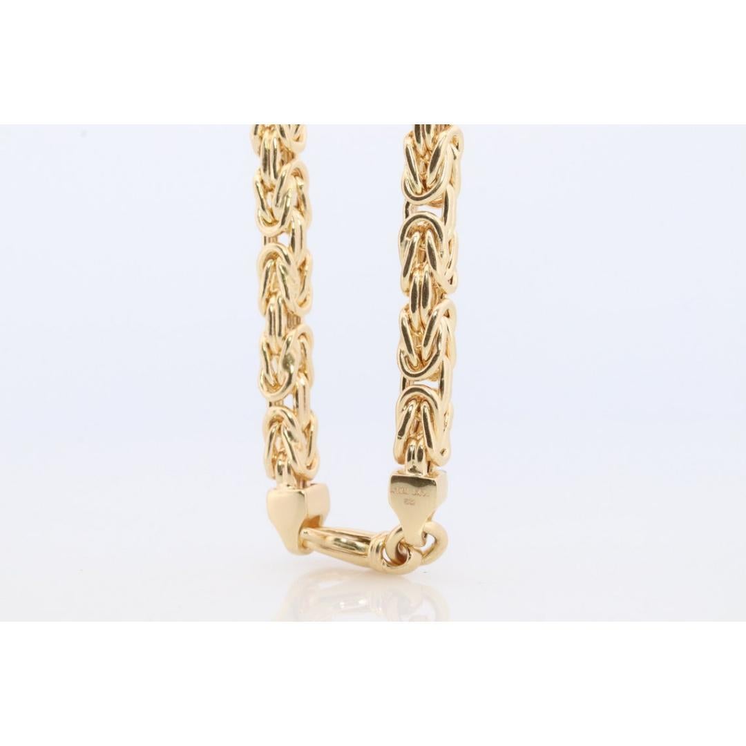 Byzantine Square Bracelet. 14k Yellow Gold 585 7.25mm length 3.5mm wide. 2