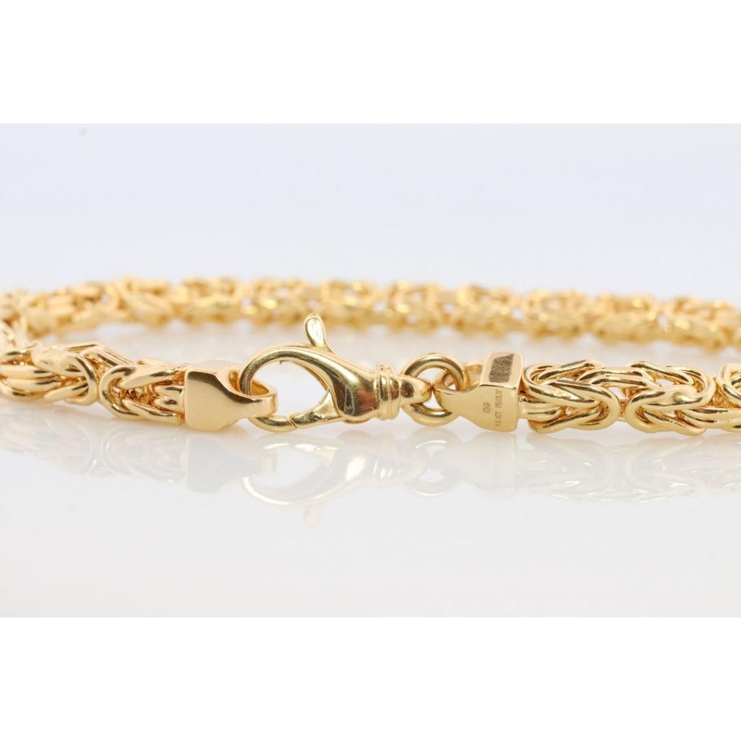 Byzantine Square Bracelet. 14k Yellow Gold 585 7.25mm length 3.5mm wide. 4
