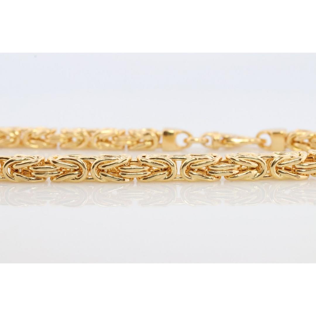 Byzantine Square Bracelet. 14k Yellow Gold 585 7.25mm length 3.5mm wide. 5