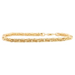 Byzantine Square Bracelet. 14k Yellow Gold 585 7.25mm length 3.5mm wide.