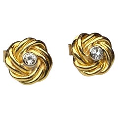 Byzantine Style 18K Gold Diamond Pair Of Earrings