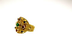 Byzantine Style, Handcrafted, Gem Set Ring, 1970s