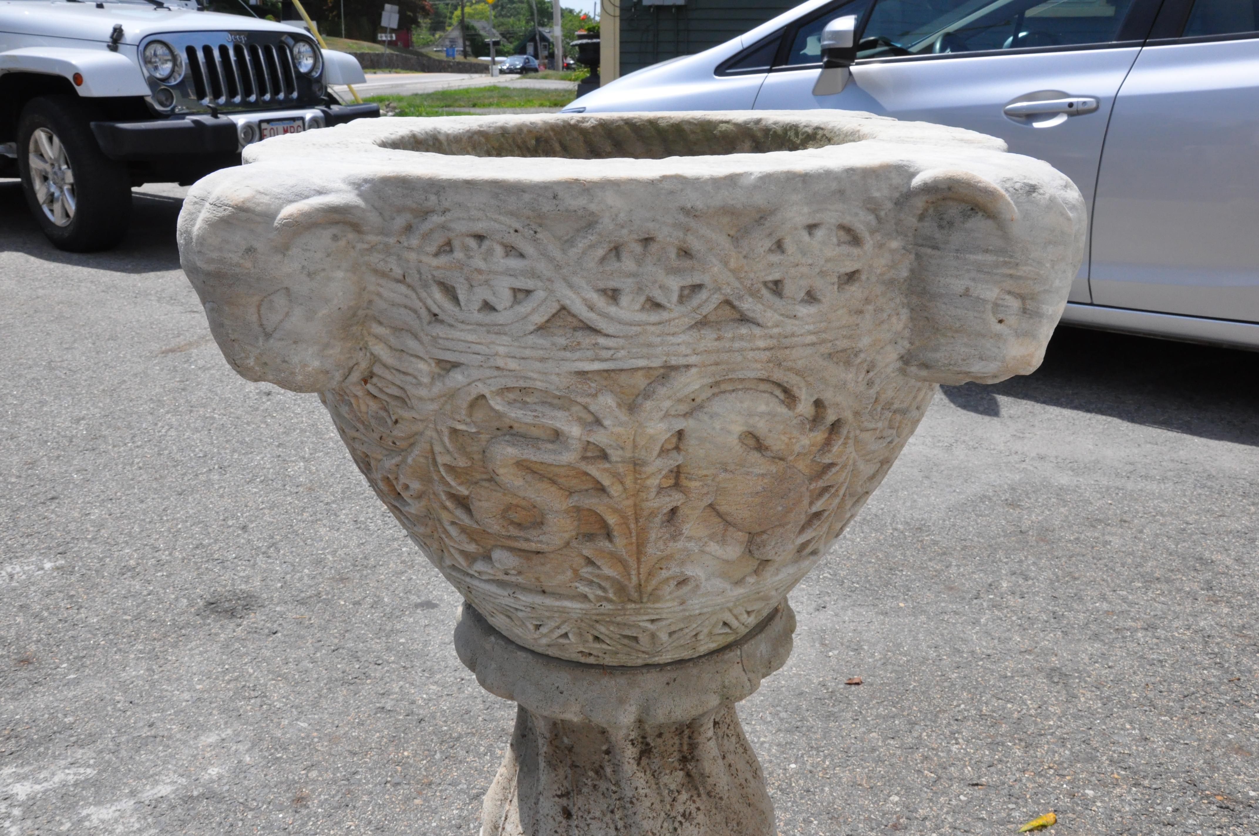 Byzantine Style Marble Baptismal Font on Later Stand For Sale 1