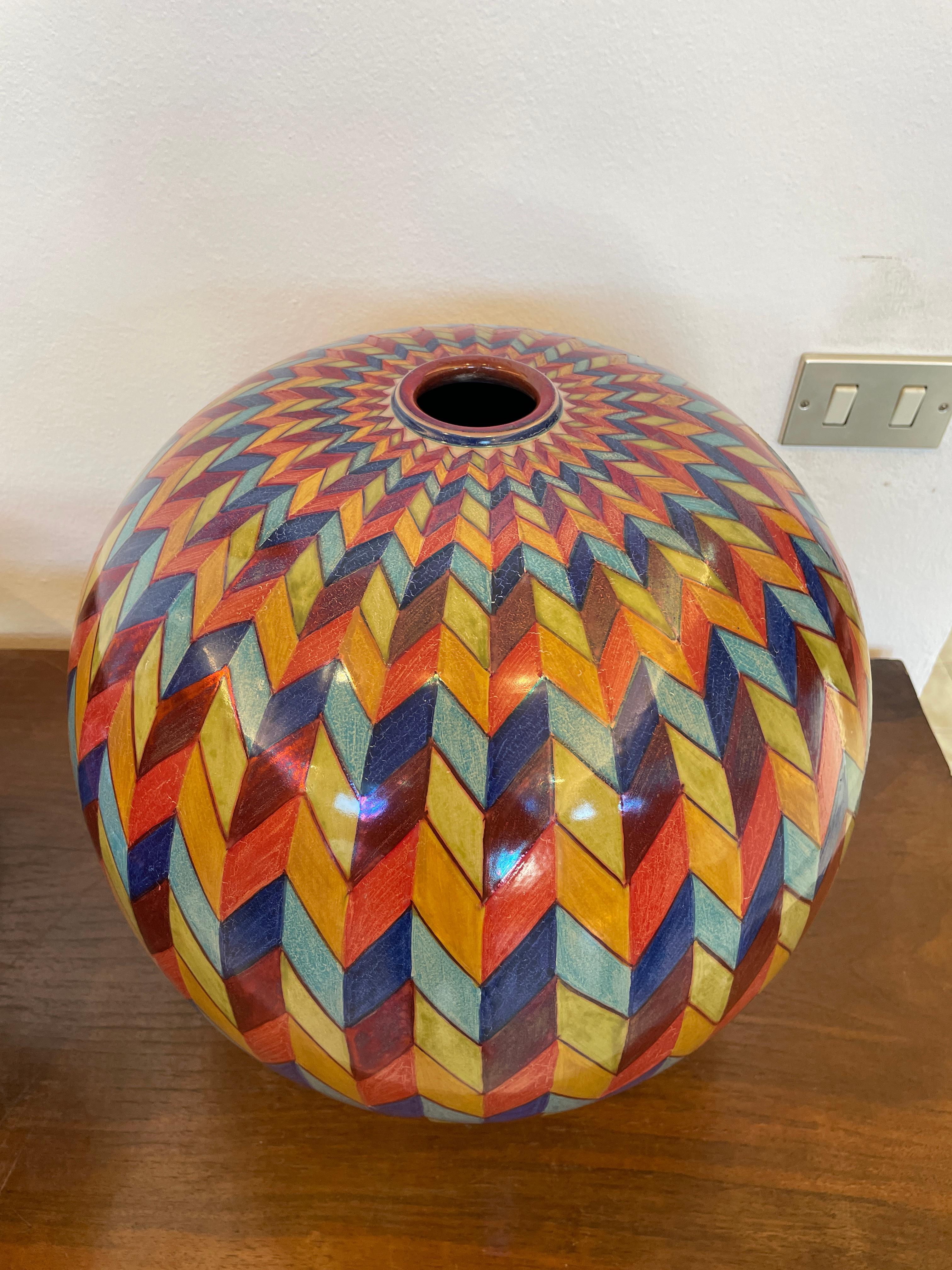 Tarro de Luna Bizancio Cerámica Pintada a Mano Italia Contemporáneo, Siglo XXI Siglo XXI y contemporáneo en venta