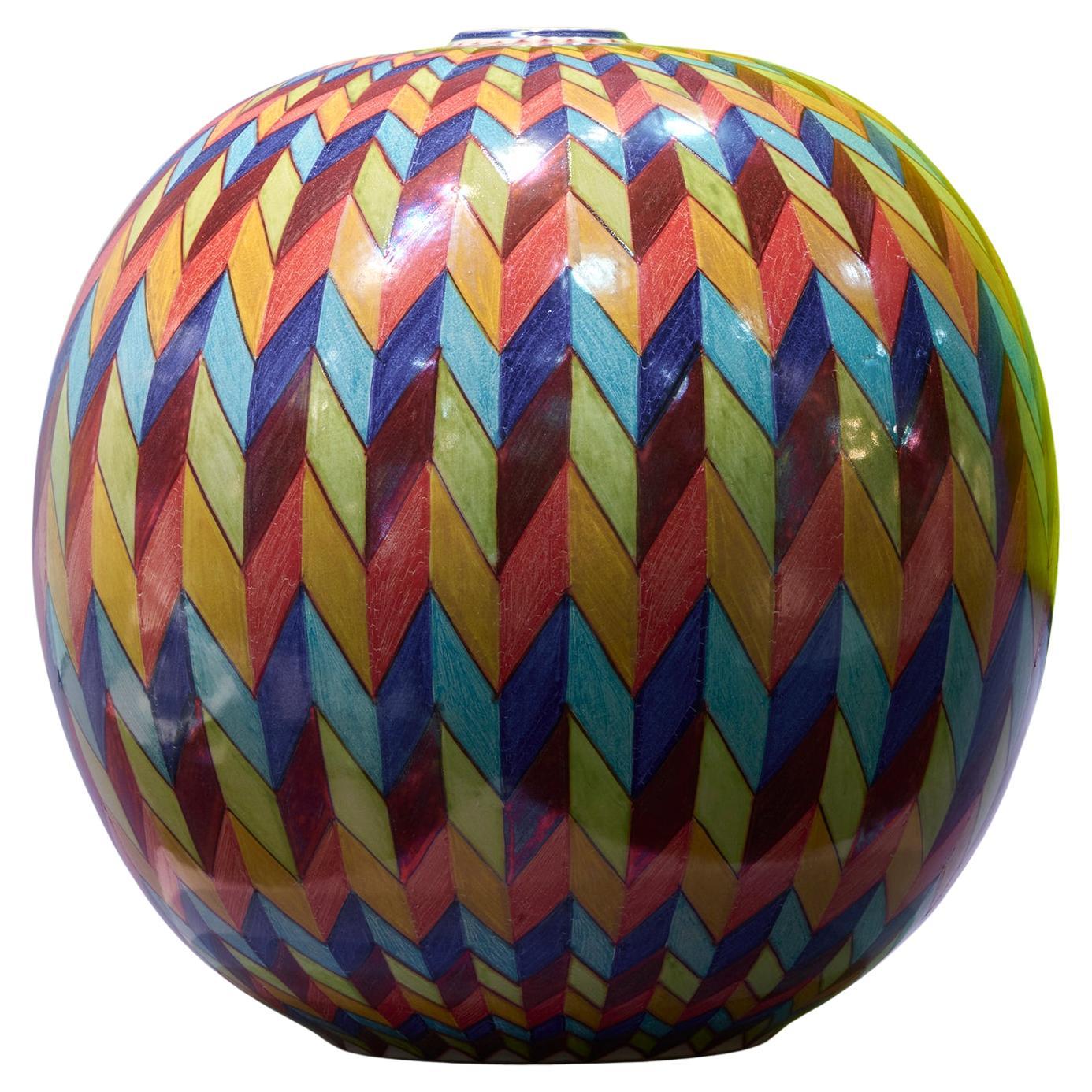Vaso di luna di Bisanzio in ceramica dipinta a mano Italia Contemporaneo, XXI secolo