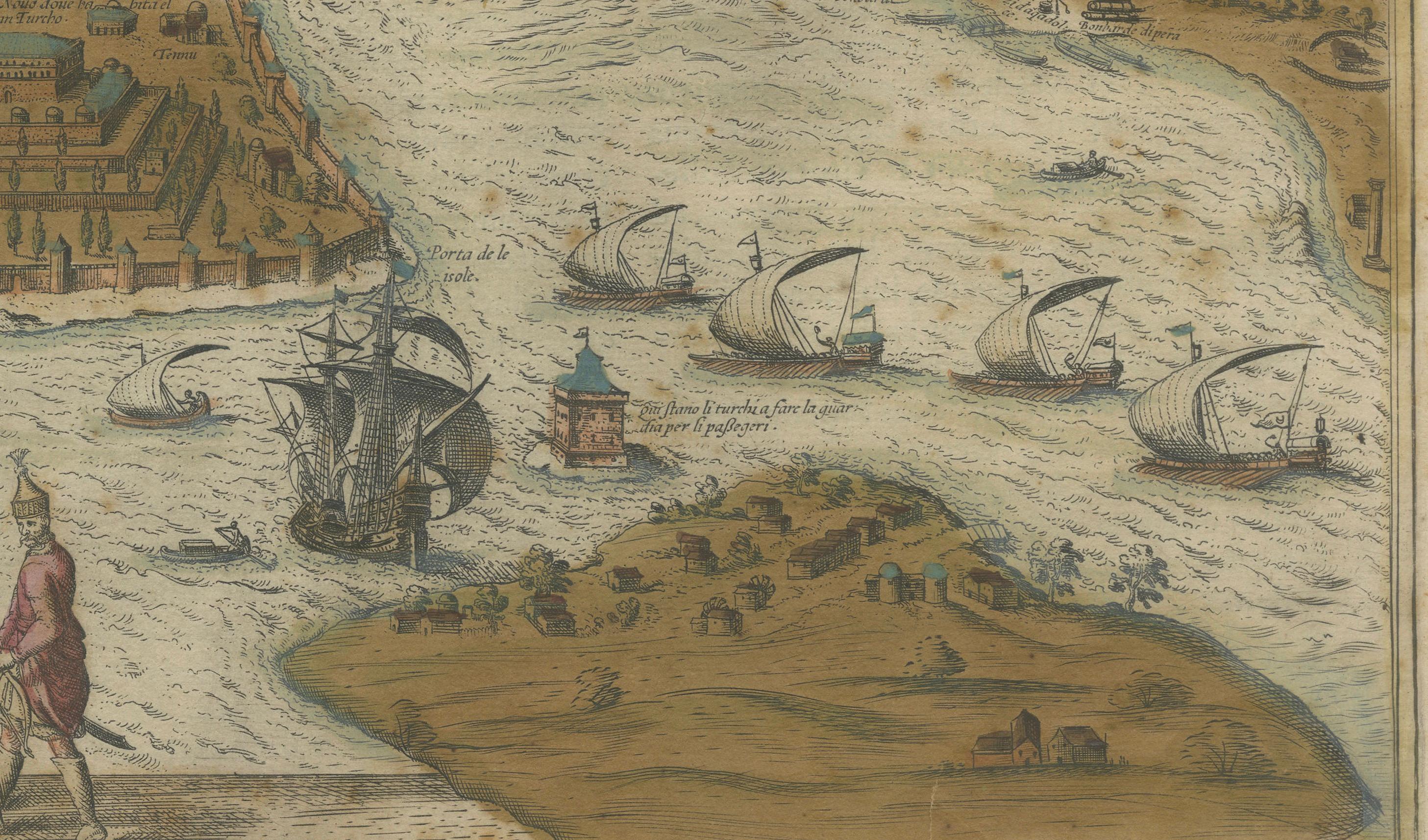 Byzantium Nunc Constantinopolis - Braun & Hogenberg Vista de Estambul, Colonia, 1572

Esta icónica vista de pájaro del siglo XVI titulada 