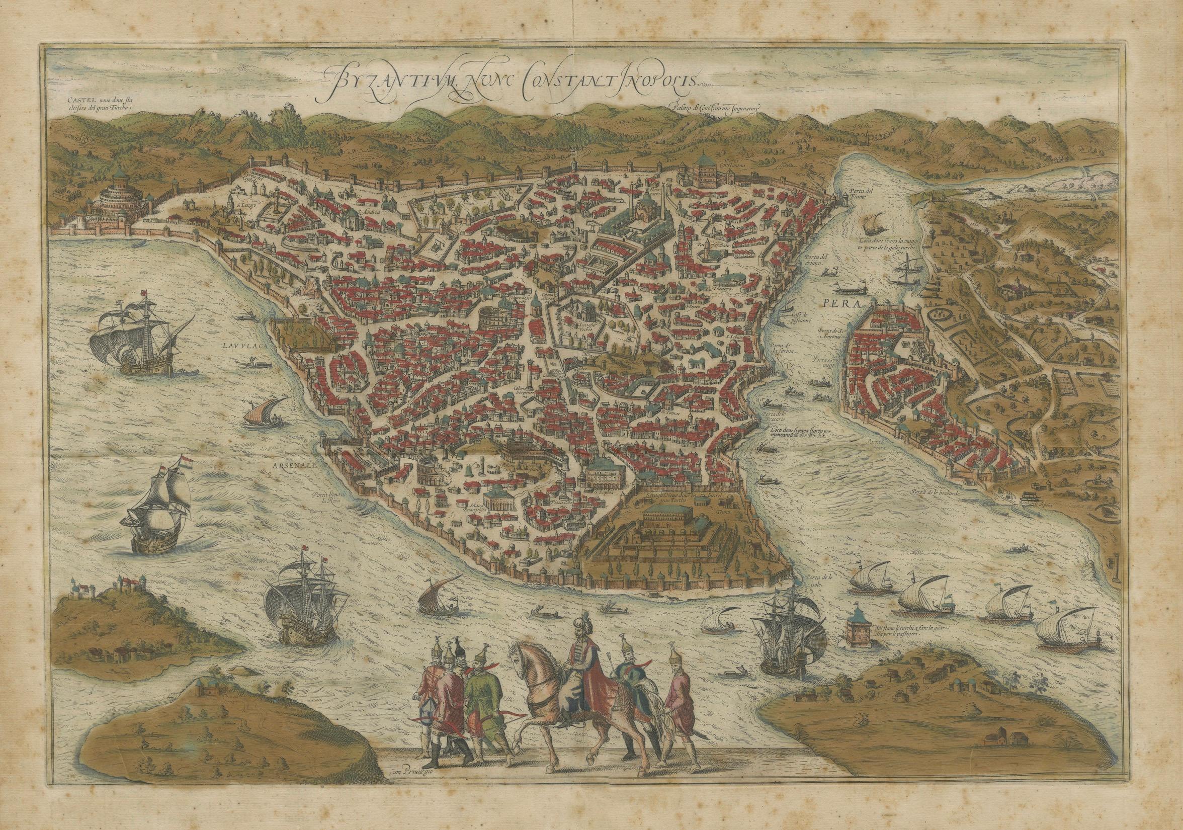 Byzantium Nunc Constantinopolis - Braun & Hogenberg Vista de Estambul, 1572 en venta 2