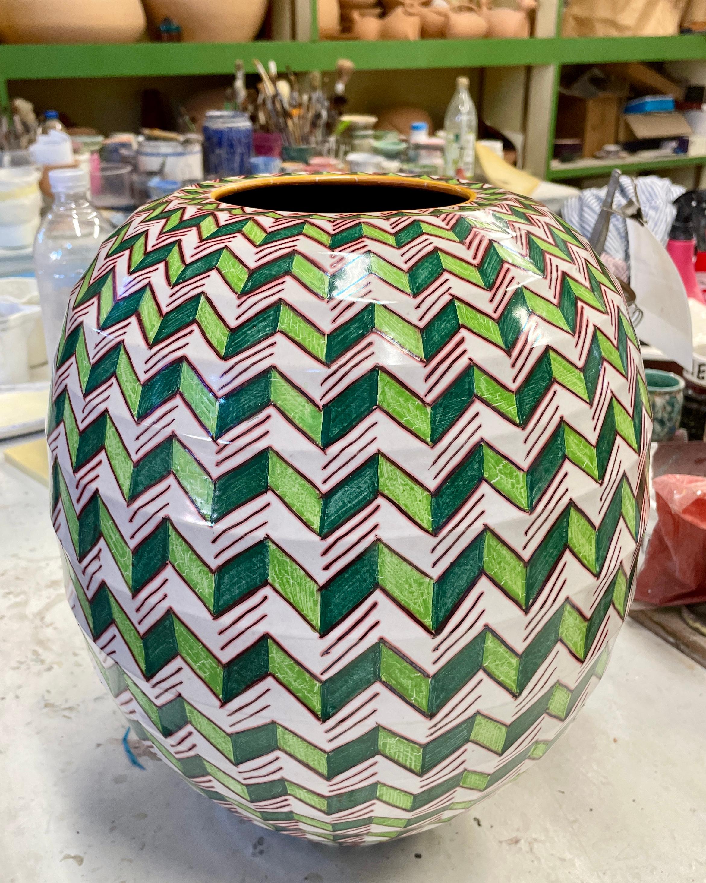 Byzanz Vase Handbemalt Keramik Italien Contemporary 21. Jahrhundert Majoilica im Zustand „Neu“ im Angebot in London, GB