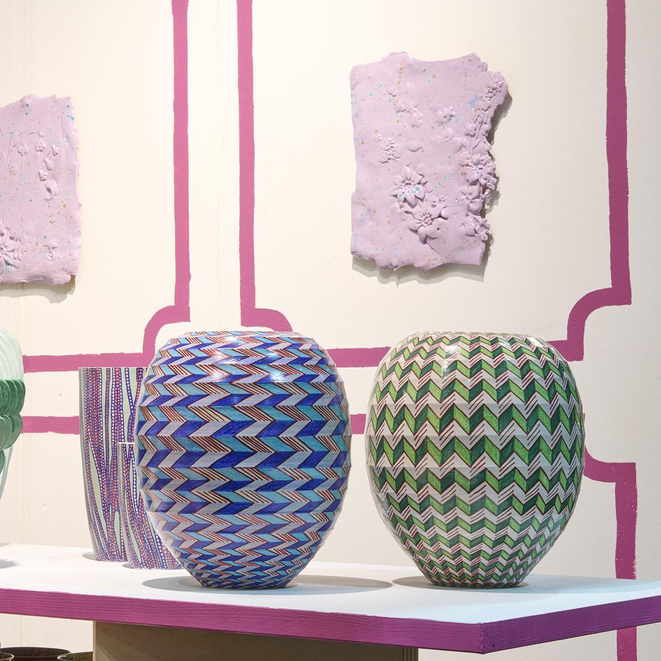 Byzanz Vase Handbemalt Keramik Italien Contemporary 21. Jahrhundert Majoilica (21. Jahrhundert und zeitgenössisch) im Angebot