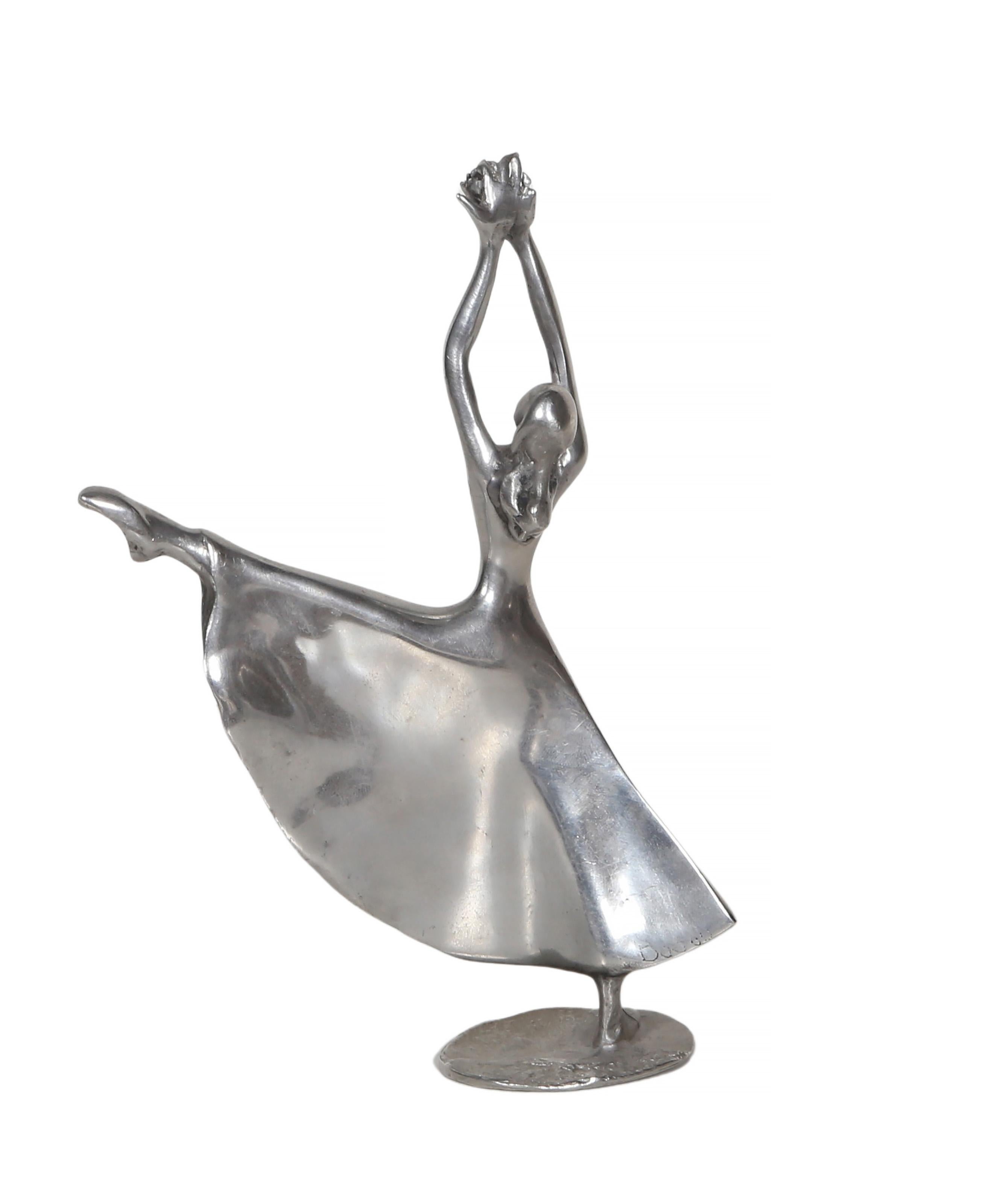 Bailarina, escultura moderna de níquel fundido de B.Z. Tetas - Sculpture Moderno de B.Z. Boobis