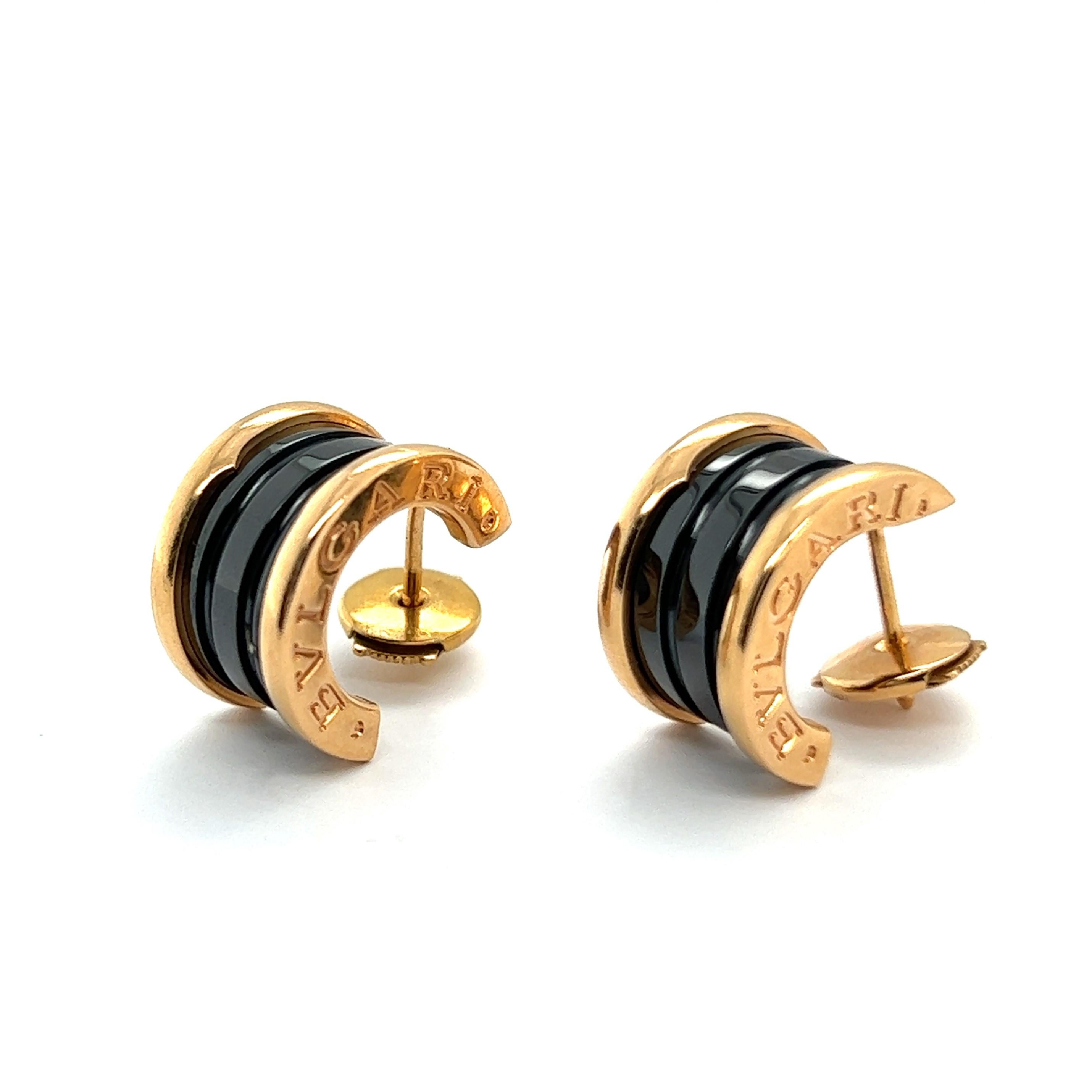 Bzero1 Hoop Earrings by Bvlgari in 18 Karat Rose Gold In Good Condition In Lucerne, CH
